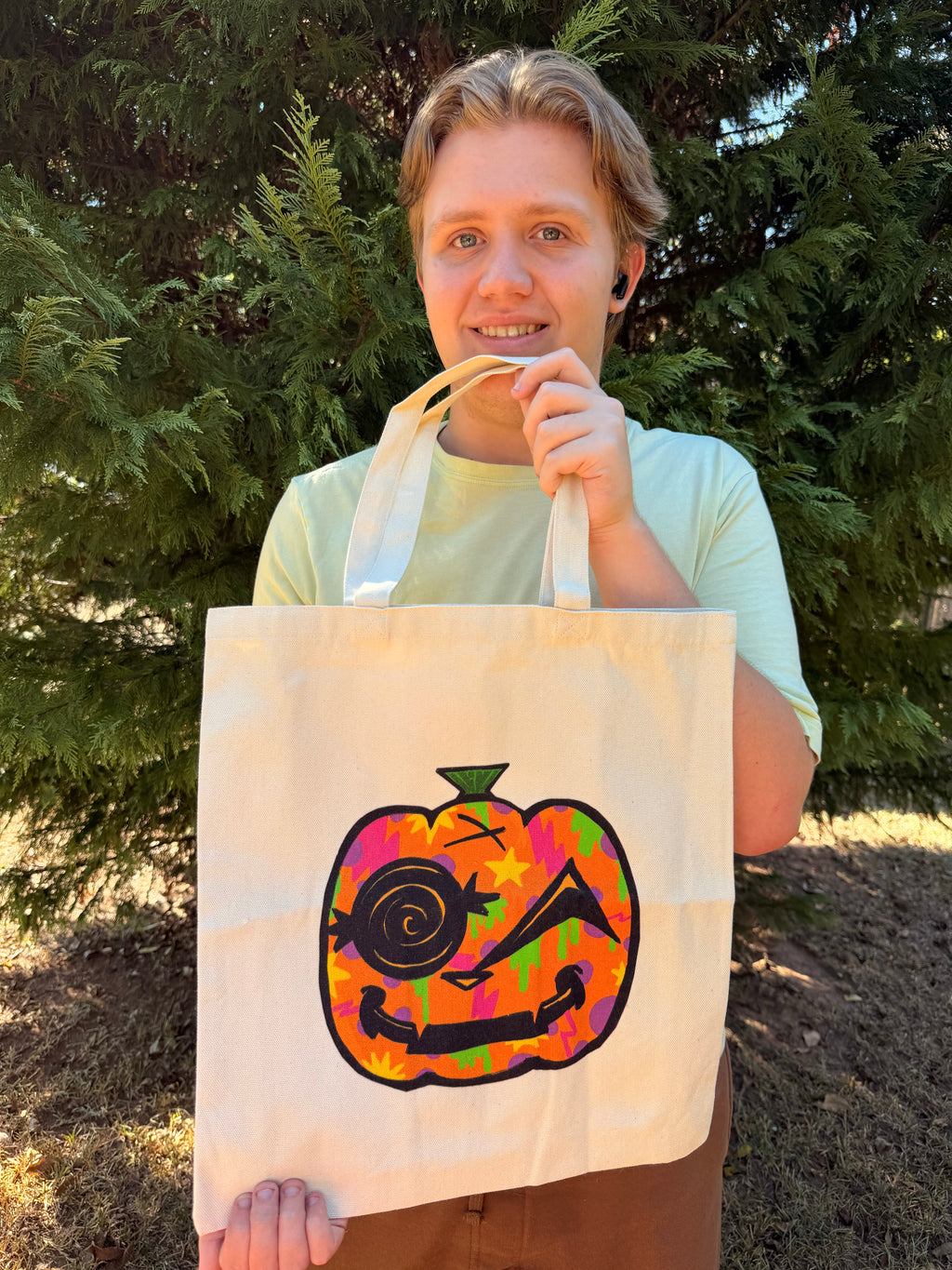 Colorful Halloween Pumpkin Tote Bag